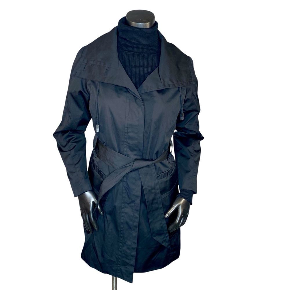 Worthington Short Trench Coat Knee Length Belted Professional Pockets Size Small